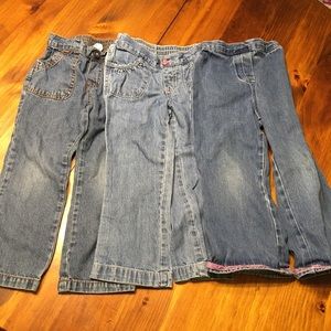 Set of 3 girls 4T elastic waist pull on jeans